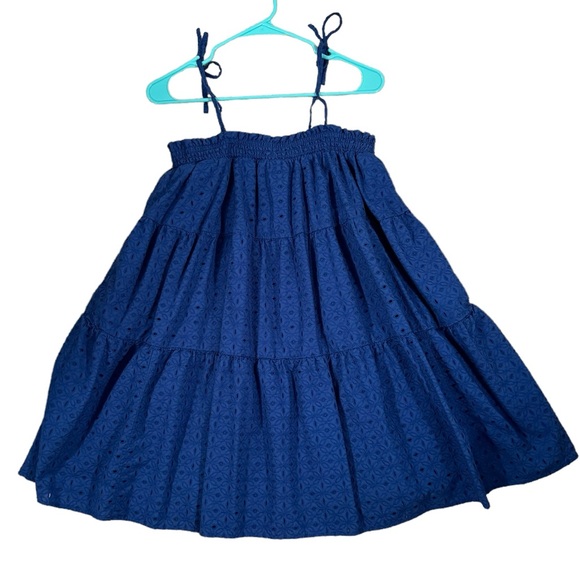 Crown & Ivy Colbaly Blue Mini Dress-Eyelet, Cottage, Coastal, Boho, Maximalist! - Picture 2 of 15